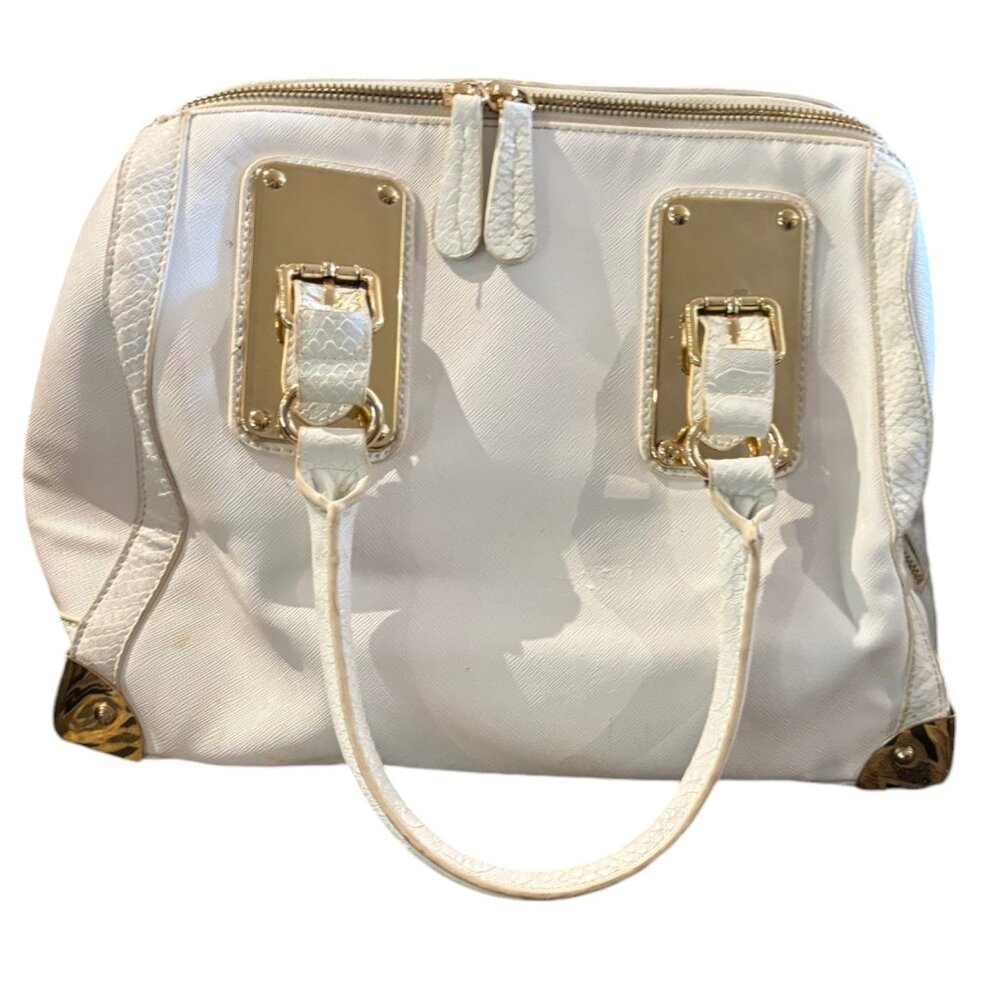 Aldo faux leather large‎ white satchel handbag purse - Picture 3 of 15